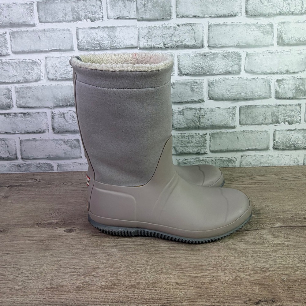 Hunter Original Sherpa Lined Tall Rain Boots Gray Size 6 - Picture 3 of 8